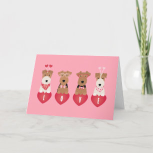 Cartão De Festividades Feliz Dia dos Namorados Welsh Wire Fox Terrier Dog