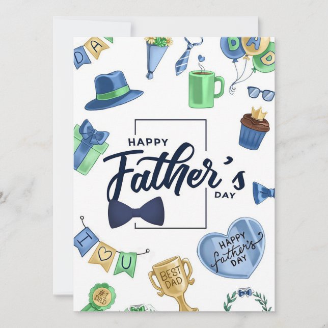 Cartão De Festividades Feliz Dia dos Pais (Frente)