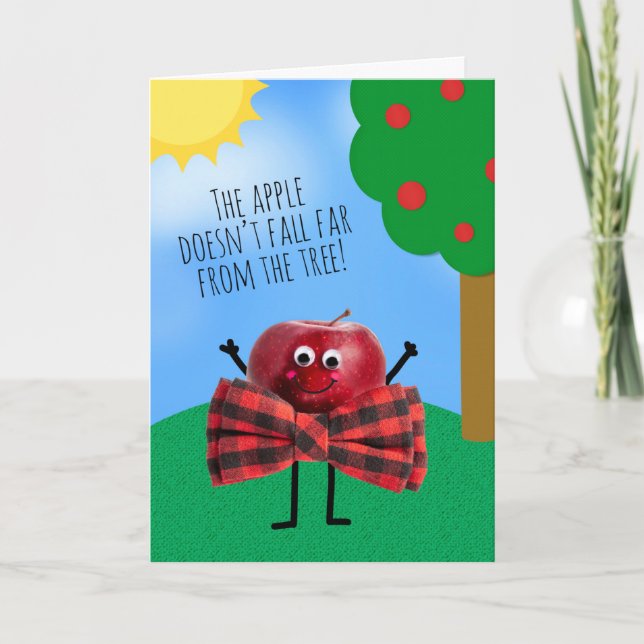 Cartão De Festividades Feliz Dia dos Pais A Maçã Não Cai Longe  (Frente)