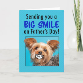 Cartão De Festividades Feliz Dia dos Pais Cachorro Yorkie Grande Sorriso 