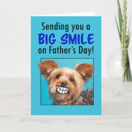 Cartão De Festividades Feliz Dia dos Pais Cachorro Yorkie Sorridente Humo