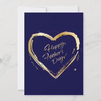 Cartão De Festividades Feliz Dia dos Pais! Elegante Caligrafia Dourada Az