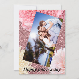 Cartão De Festividades Feliz dia dos pais Elegante moderno floral brilhan