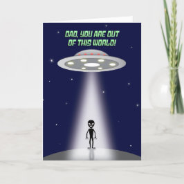 Cartão De Festividades Feliz Dia dos Pais Fora deste Mundo OVNI Alien