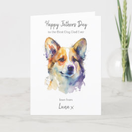 Cartão De Festividades Feliz Dia dos Pais Melhor Papai de Cachorro Corgi