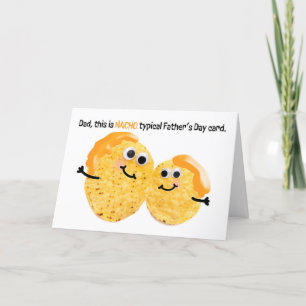 Cartão De Festividades Feliz Dia dos Pais Papai Nacho Chips Engraçados Qu
