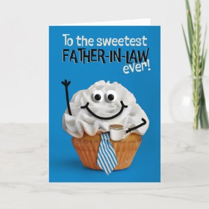Cartão De Festividades Feliz Dia dos Pais Sogro Cupcake Mais Doce