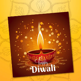 Cartão De Festividades Feliz Diwali brilhando no Festival de Luz do Diya 