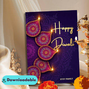 Cartão De Festividades Feliz Diwali Festa Indiano
