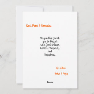 Cartão De Festividades Feliz Diwali saudando Diya Chakra Holiday Card