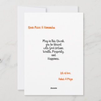 Cartão De Festividades Feliz Diwali saudando Diya Chakra Holiday Card