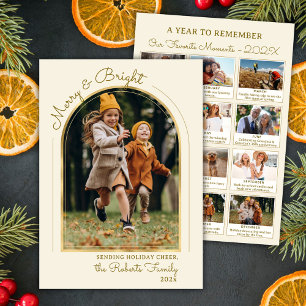 Cartão De Festividades Feliz e Ano Brilhante em Revisão da Foto do Arch D