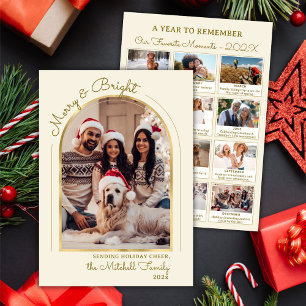 Cartão De Festividades Feliz e Ano Brilhante em Revisão da Foto do Arch D