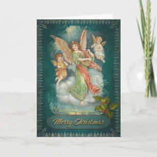 Cartão De Festividades Feliz e antiguidade de Natal abençoada