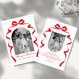 Cartão De Festividades Feliz e Arco casado Foto de Natal Recém-casados