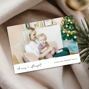 Cartão De Festividades Feliz e Bright Modern Baby Family Foto Natal