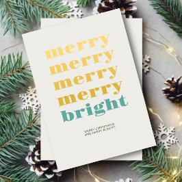 Cartão De Festividades Feliz e Brilhante Natal Azul Mínimo