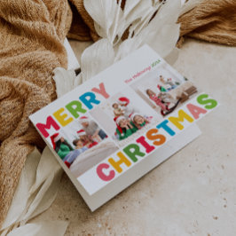 Cartão De Festividades Feliz e Brilhante Natal Dobrado 3 Foto