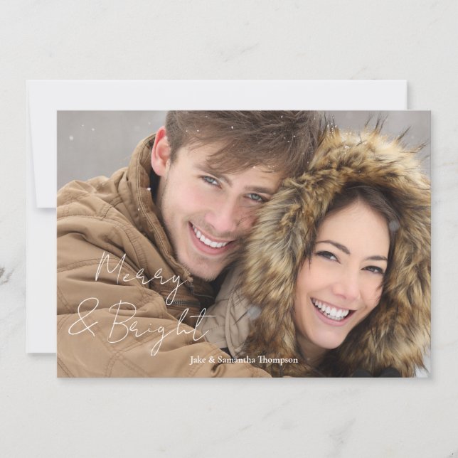 Cartão De Festividades Feliz e Brilho da Foto (Frente)