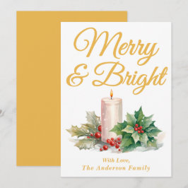 Cartão De Festividades Feliz e Brilho de Script Manuscrito Amarelo