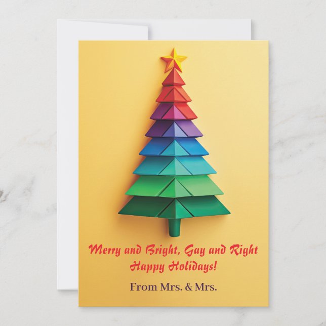 Cartão De Festividades Feliz e Brilho, Gay e Direita - Felizes Férias! (Frente)