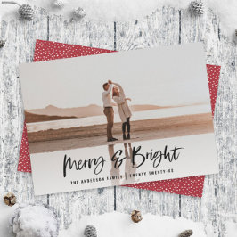 Cartão De Festividades Feliz e Brilho, moderno e mínimo natal fotográfico