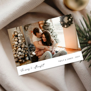Cartão De Festividades Feliz e Brilho Novo Primeiro Natal Casado