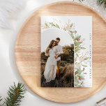 Cartão De Festividades Feliz e casado com a foto de Berry, Holid<br><div class="desc">Feliz e Arco Fotográfico de Berry Casado de Natal</div>