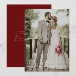 Cartão De Festividades Feliz e casado Primeiro Natal - Foto Recém-casada