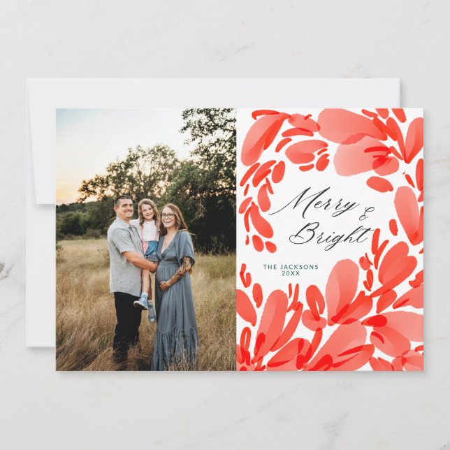 Cartão De Festividades Feliz e Design de Natal Brilhante (Frente)