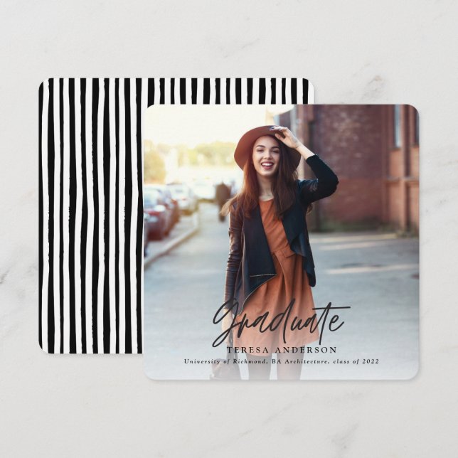 Cartão De Festividades Feliz e formando moderno brilhante (Frente/Verso)