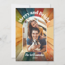 Cartão De Festividades Feliz e Foto Brilhante Moderna em Aquarela Natal