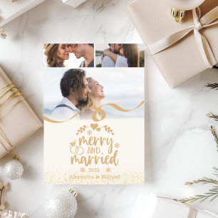 Cartão De Festividades Feliz e Foto com Literatura Dourada