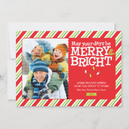 Cartão De Festividades Feliz e Luzes de Natal Brilhantes e Fotografia de