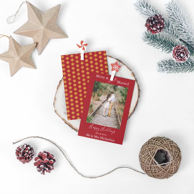 Cartão De Festividades Feliz e Minimalista Quase Casado (Criador carregado)