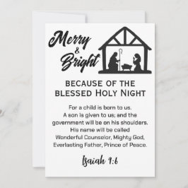 Cartão De Festividades Feliz e Natal Brilhante - Script preto