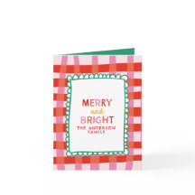 Feliz e nome personalizado Gingham Colorido Brilha
