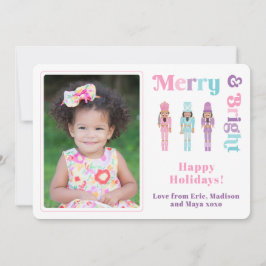 Cartão De Festividades Feliz e Noz Negro Brilhante Feliz Natal