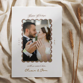 Cartão De Festividades Feliz e primeiro Natal casado