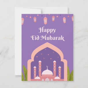 Cartão De Festividades Feliz Eid Mubarak Saudação Islâmica