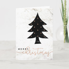 Cartão De Festividades Feliz em Marble | Natal moderno