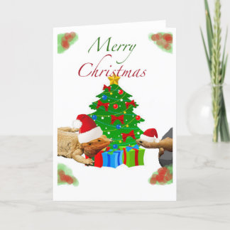 Cartão De Festividades Feliz Estilo de Réptil de Natal!