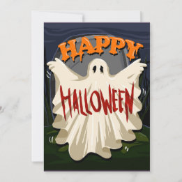 Cartão De Festividades Feliz Fantasma de Halloween