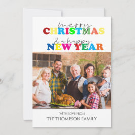 Cartão De Festividades Feliz Feliz ano novo de Natal 2025 Foto Colorida