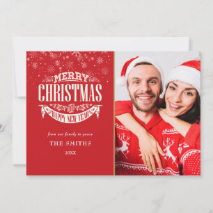 Cartão De Festividades Feliz Feliz ano novo de Natal Dourado 4 Foto