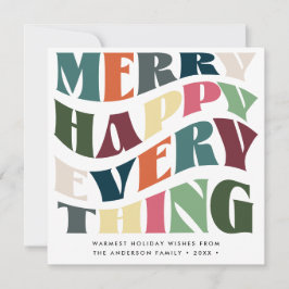 Cartão De Festividades Feliz Feliz Tudo Onda Tipografia 2 Fotografias