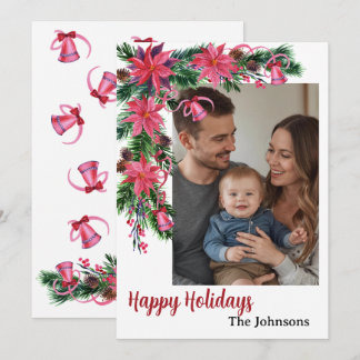 Cartão De Festividades Feliz feriado 1 foto botânica aquarela 