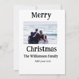 Cartão De Festividades Feliz feriado adiciona foto do nome da família