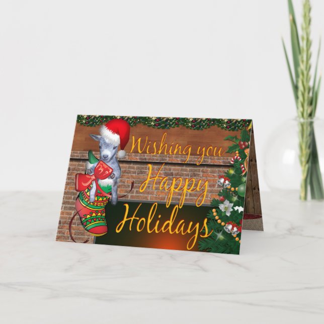 Cartão De Festividades Feliz feriado, filhote de carne em estoque (Frente)