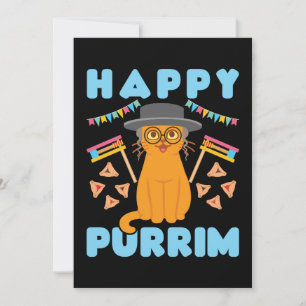 Cartão De Festividades Feliz Feriado Judeu Purrim Purim Cat
